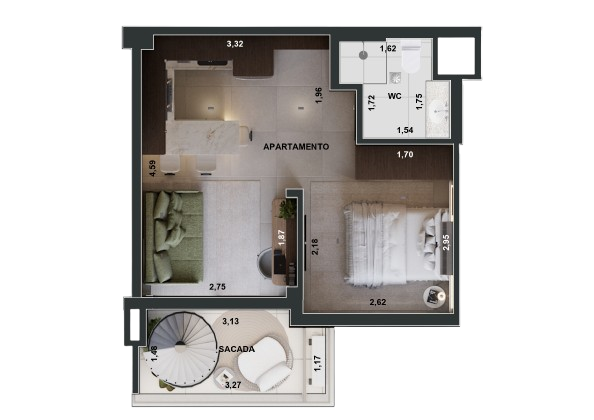 Cobertura 66 m²