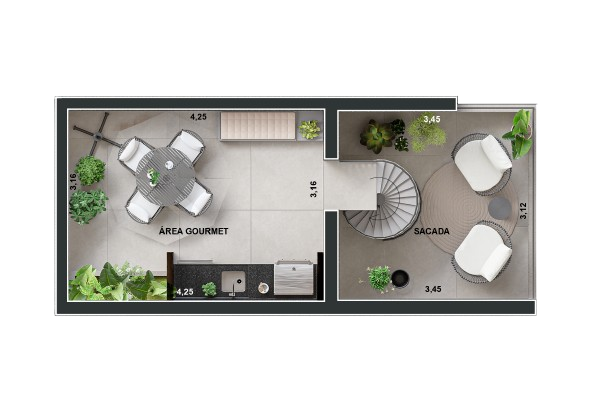 Cobertura 52 m²